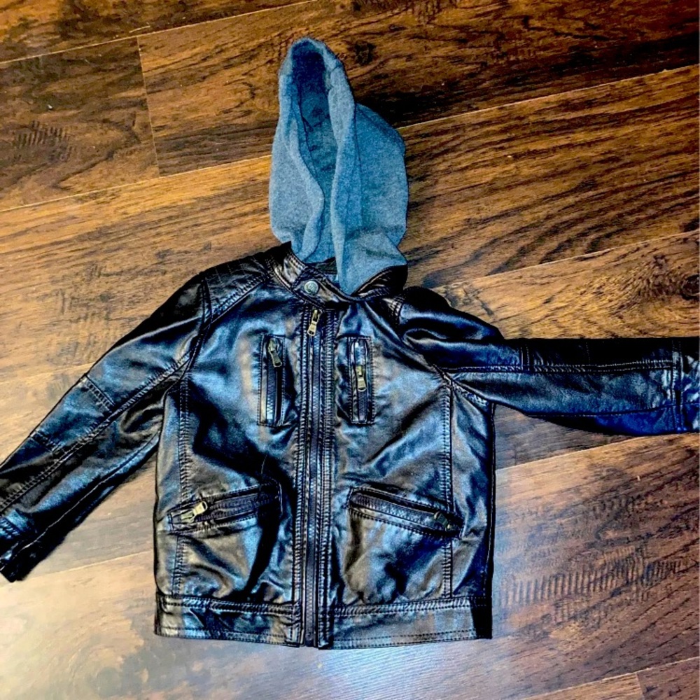Urban Republic Faux Leather Hooded Jacket 3T